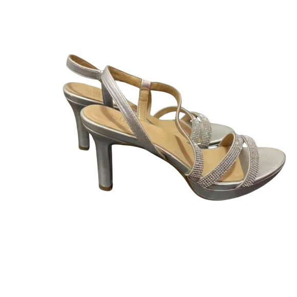 NATURALIZER Silver Rhinestone Sparkle Heels Size 7 - Picture 6 of 7
